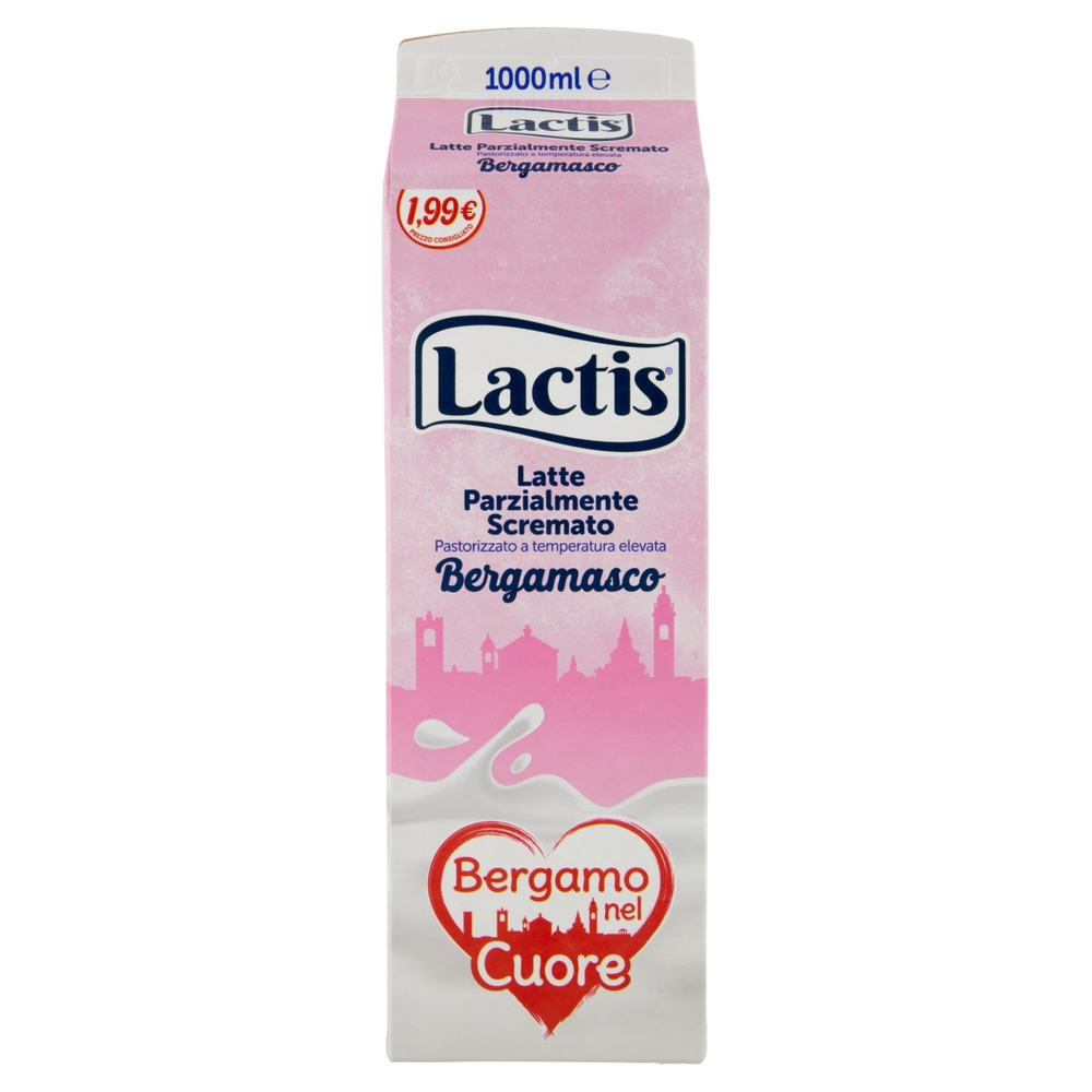 Lactis Latte Parzialmente Scremato Pastorizzato a temperatura elevata Bergamasco 1000 ml